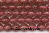 CBQ770 15 inches 4mm round strawberry quartz beads