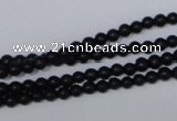 CBS01 15.5 inches 4mm round black stone beads wholesale