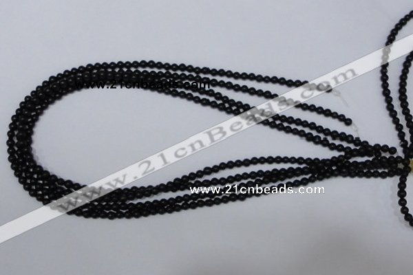 CBS01 15.5 inches 4mm round black stone beads wholesale