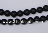 CBS02 15.5 inches 6mm round black stone beads wholesale