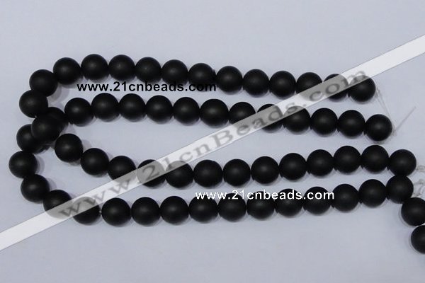 CBS05 15.5 inches 12mm round black stone beads wholesale