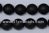 CBS06 15.5 inches 14mm round black stone beads wholesale