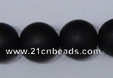 CBS08 15.5 inches 18mm round black stone beads wholesale