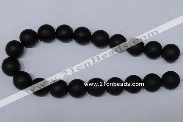 CBS08 15.5 inches 18mm round black stone beads wholesale