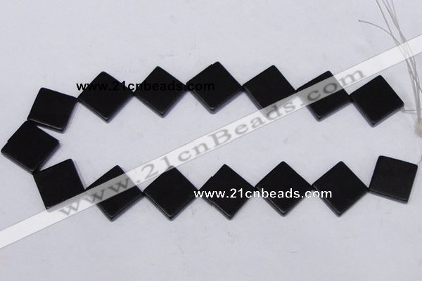 CBS17 15.5 inches 20*20mm diamond black stone beads wholesale