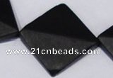 CBS18 15.5 inches 30*30mm diamond black stone beads wholesale