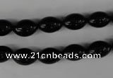 CBS201 15.5 inches 8*12mm rice blackstone beads wholesale