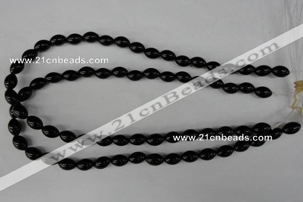 CBS201 15.5 inches 8*12mm rice blackstone beads wholesale