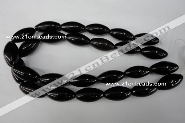 CBS204 15.5 inches 15*30mm rice blackstone beads wholesale