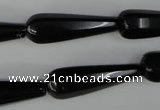 CBS218 15.5 inches 10*30mm faceted teardrop blackstone beads wholesale