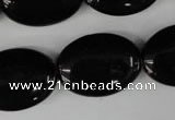 CBS252 15.5 inches 18*25mm oval blackstone beads wholesale