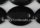 CBS254 15.5 inches 25*35mm oval blackstone beads wholesale