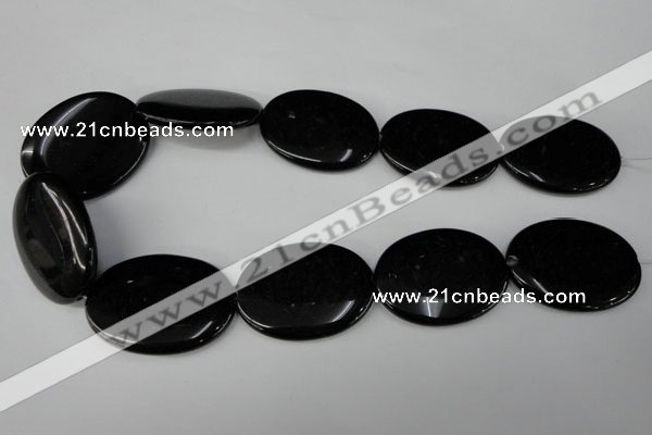 CBS256 15.5 inches 30*40mm oval blackstone beads wholesale