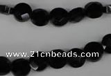 CBS291 15.5 inches 8mm faceted coin blackstone beads wholesale