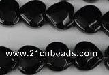 CBS305 15.5 inches 15*15mm faceted heart blackstone beads wholesale