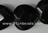 CBS308 15.5 inches 26*26mm faceted heart blackstone beads wholesale