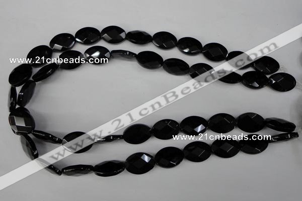 CBS312 15.5 inches 13*18mm faceted oval blackstone beads wholesale