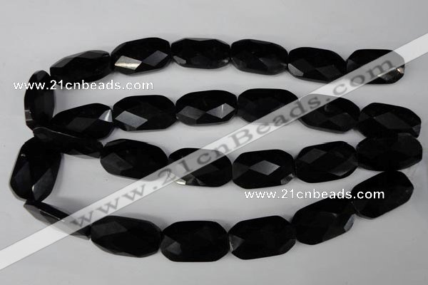 CBS320 15.5 inches 18*30mm faceted rectangle blackstone beads wholesale