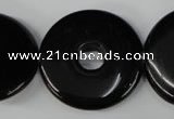 CBS338 15.5 inches 28mm donut blackstone beads wholesale