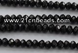 CBS506 15.5 inches 2*3mm faceted rondelle A grade black spinel beads