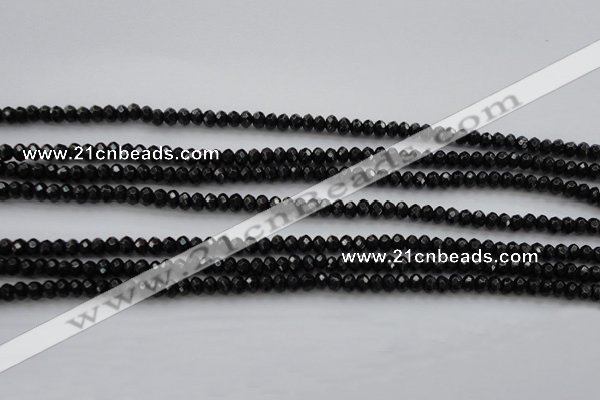 CBS507 15.5 inches 2*4mm faceted rondelle A grade black spinel beads