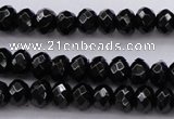 CBS508 15.5 inches 4*6mm faceted rondelle A grade black spinel beads