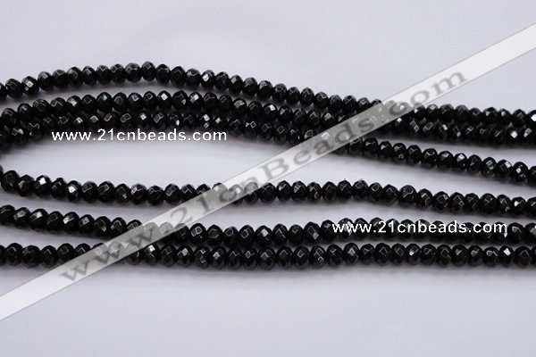 CBS508 15.5 inches 4*6mm faceted rondelle A grade black spinel beads