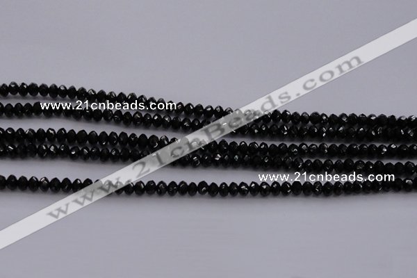 CBS512 15.5 inches 2*4mm faceted rondelle AA grade black spinel beads