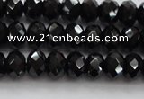 CBS515 15.5 inches 5*7mm faceted rondelle AA grade black spinel beads