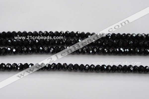 CBS515 15.5 inches 5*7mm faceted rondelle AA grade black spinel beads