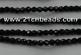 CBS520 15.5 inches 2mm faceted round A grade black spinel beads