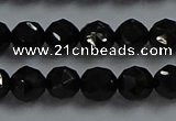 CBS525 15.5 inches 6mm faceted round natural black spinel beads