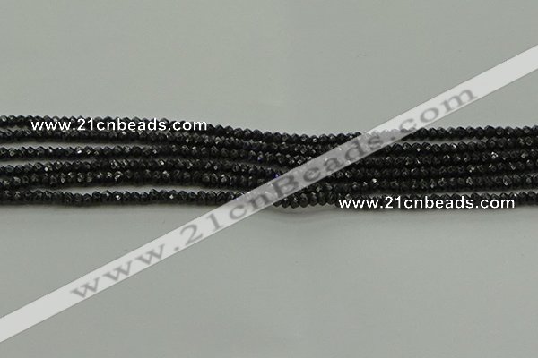 CBS531 15.5 inches 1.5*2.5mm faceted rondelle black spinel beads