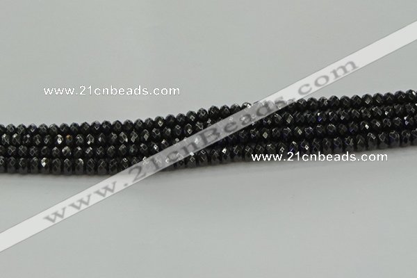 CBS532 15.5 inches 3*5mm faceted rondelle black spinel beads