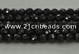 CBS534 15.5 inches 3mm faceted round black spinel beads