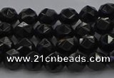 CBS536 15.5 inches 6mm faceted round black spinel beads