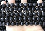 CBS543 15.5 inches 10mm round black spinel gemstone beads