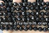 CBS545 15.5 inches 8mm faceted round black spinel gemstone beads