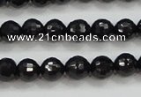 CBS556 15.5 inches 6mm faceted round AA grade black spinel beads