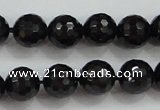 CBS557 15.5 inches 8mm faceted round AA grade black spinel beads
