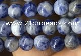 CBS600 15.5 inches 4mm round blue spot stone beads wholesale