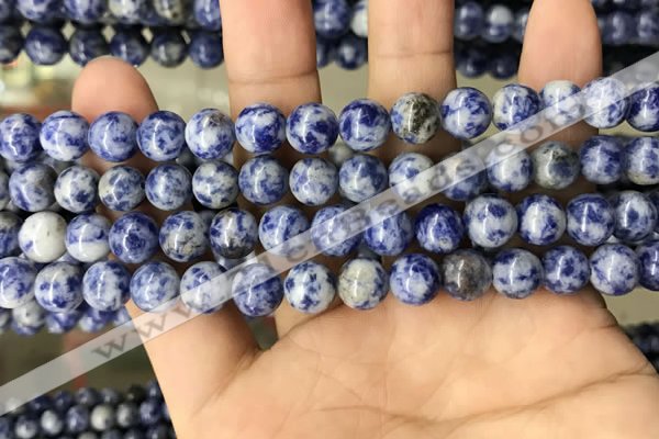 CBS602 15.5 inches 8mm round blue spot stone beads wholesale