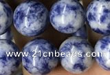 CBS604 15.5 inches 12mm round blue spot stone beads wholesale