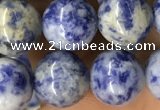 CBS605 15.5 inches 14mm round blue spot stone beads wholesale