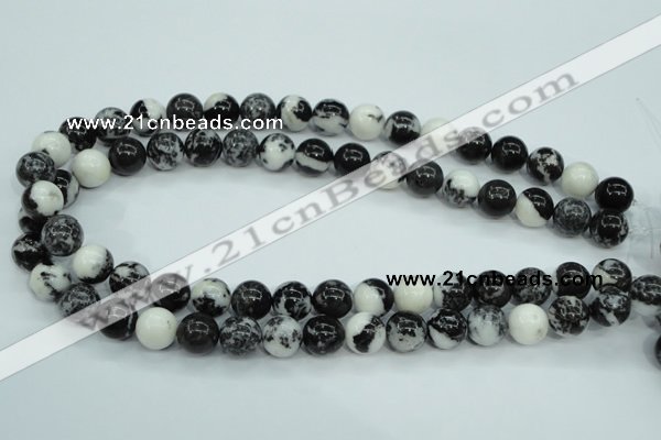 CBW104 15.5 inches 12mm round black & white jasper beads