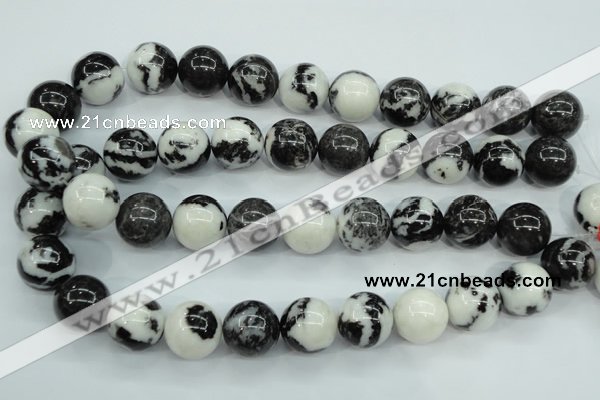 CBW107 15.5 inches 18mm round black & white jasper beads