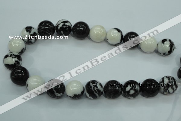 CBW108 15.5 inches 20mm round black & white jasper beads