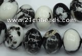 CBW115 15.5 inches 12*16mm rondelle black & white jasper beads