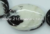 CBW129 15.5 inches 30*40mm oval black & white jasper beads