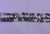 CBW150 15.5 inches 4mm round matte black & white jasper beads